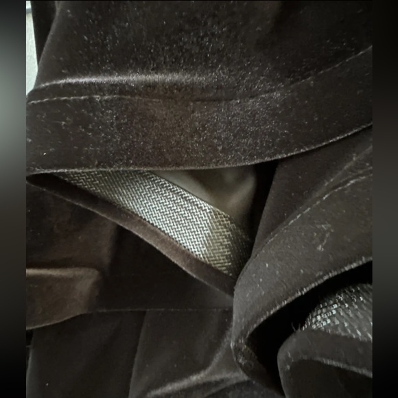 Betsy & Adam Long Velvet Tiered Ruffle Dress Black Size 6 - Picture 6 of 8